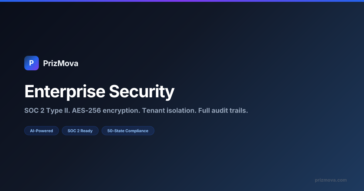 Security — Enterprise-Grade Data Protection | PrizMova