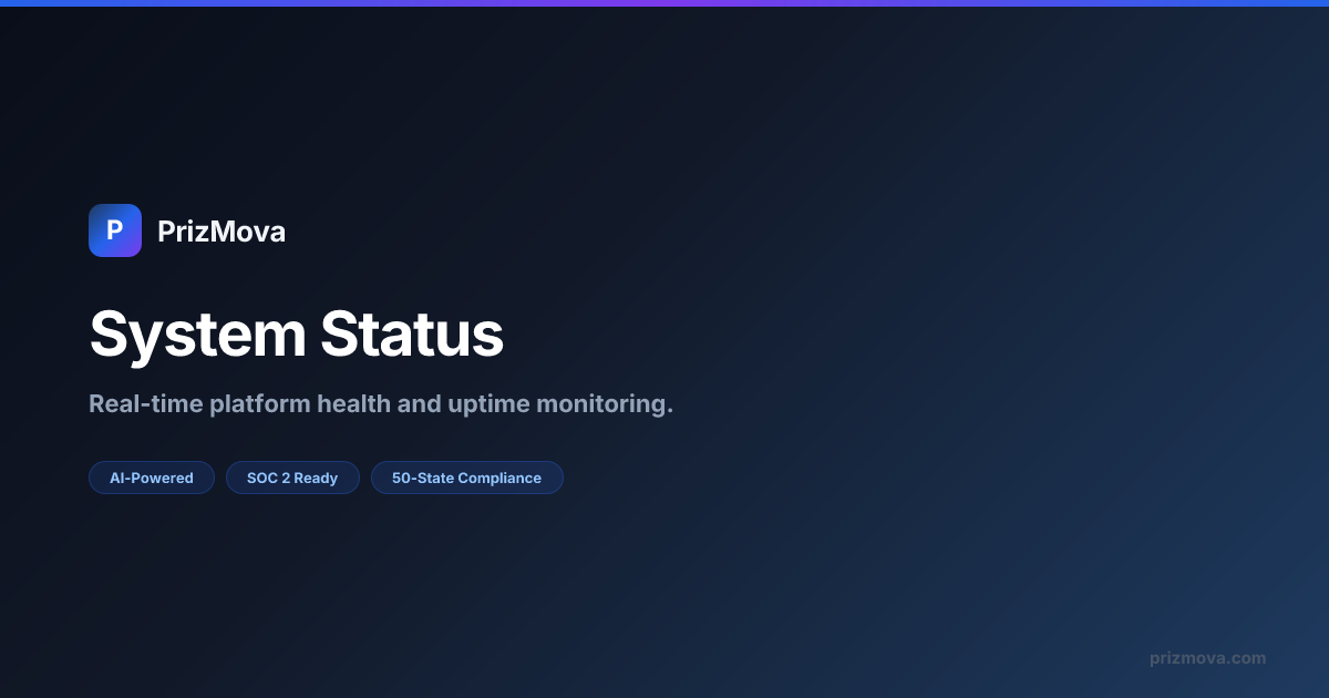System Status — PrizMova Platform Health